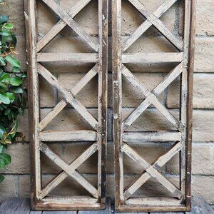 Arch Wood Frame Distress Taupe Shabby Chic Trieste Set of 2, 36" H